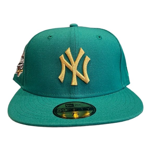 New Era New York Yankees 59FIFTY Fitted Hat Green 1998 World Series Patch 7 5/8 - Picture 2 of 6